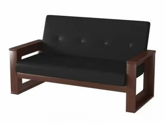 Диван с пластиковыми ножками Стикер нераскладной Люкса Блек