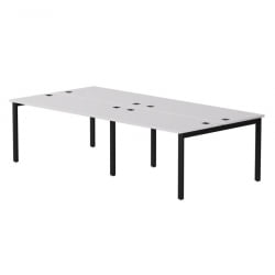 Бенч-система на 4 места на металлокаркасе, опоры 45 гр Еверпроф ЕВО 254С015 (2360) Белый Черный / Everprof EVO 254S015