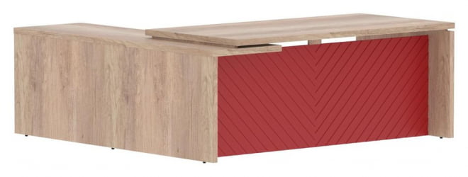 Стол руководителя правый Торр ЛУКС ТЛCТ 2020 Р Дуб Каньон Красный / Torr LUX TLCT R