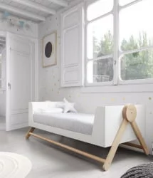 Кроватка для новорожденных Микуна Свинг Биг Вхите/Ватервоод / Micuna Swing Big White/Waterwood