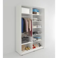 Шкаф-купе серый Акцент-Дуэт КВ 1600х600 Выбеленное дерево