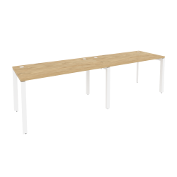 Рабочая станция на П-образном м/к ОНИКС О.МП-РС-2.3.7 Тиквуд Светлый/Белый / ONIX O.MP-RS-2.3.7