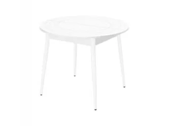 Овальный стол из стекла Орфей 41 Белый шпон