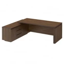 Стол руководителя на опорной тумбе МАРК МК 138 правый Орех тоскана / MARK