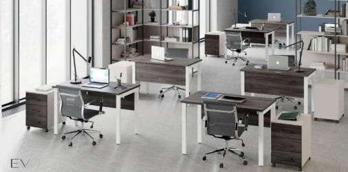 Комплект офисной мебели Еверпроф ЕВО №001 Дуб Пасадена Белый / Everprof EVO