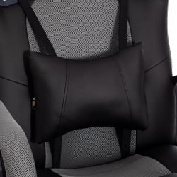 Кресло ДРИВЕР (22) кож/зам/ткань, черный/серый, 36-6/ТВ-12 / DRIVER 36-6/TW-12