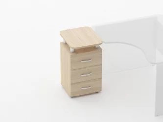 Тумба приставная на 3 ящика с проставками Глассй 3.10.17 Туя / Glassy