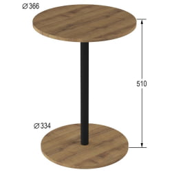 Круглый стол Кат Дуб вотан / Черный