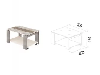 Стеклянный стол Агат 33.10 Кена-Фреска Невада