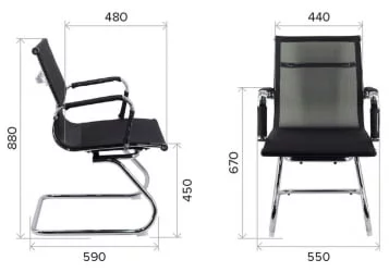 Кресло для посетителей Опера CФ сетка Черный / Opera CF
