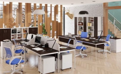 Стол прямой ИМАГО-С СП-3СД венге магия белый полуматовый / IMAGO-S СП-3SD