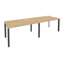 Стол переговорный (2 столешницы) ОНИКС О.МП-ПРГ-2.3 Тиквуд Светлый/Антрацит / ONIX O.MP-PRG-2.3