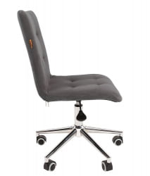 Кресло для оператора CХАИРМАН 030 чроме ткань Т-55 Темно-серый / CHAIRMAN chrome T-55