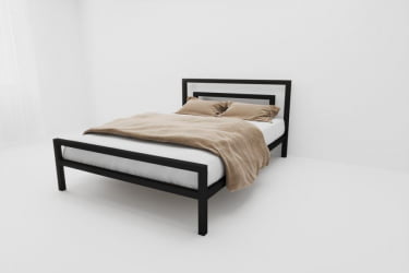 Металлическая кровать &куот;Куба&куот; Цвет фасада: Чёрный; Цвет корпуса: Чёрный; Материал фасада: Металл; Размер: 1800х2000 мм; Спальное место: 1800х2000 мм / "Куба"