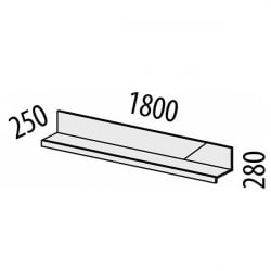 Полка Монако 605.29 Дуб Вотан Оникс Графит