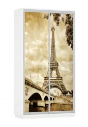 Шкаф-купе двухдверный Экспресс Дуо 1200х2400х Париж/Белый снег / 1200х2400h