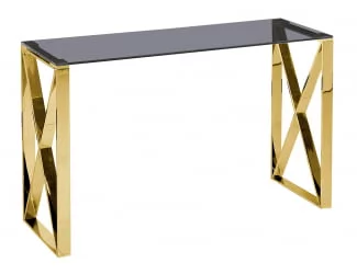 Консоль КРОСС 115кс30 Золото (стекло смоке) / 115x30 smoke)
