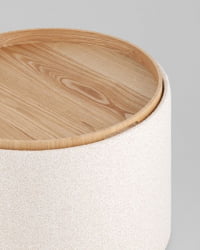 Пуф с ящиком Хюгге Л букле бежевый / L