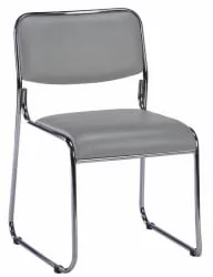 Кресло для посетителей Еверпроф Фикс Хроме экокожа Серый / Everprof Fix Chrome