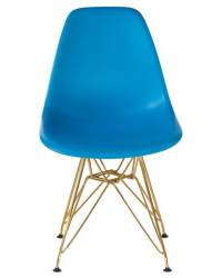 Стул обеденный ДОБРИН ДСР (ножки золотые, цвет голубой (БЕ-02)) 4 шт / DOBRIN DSR (BE-02))