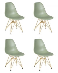 Стул обеденный ДОБРИН ДСР (ножки золотые, цвет мятный (НКС-Г-09)) 4 шт / DOBRIN DSR (NX-G-09))