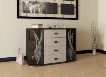 Комод в гостиную К-3 Дуб молочный/венге / K-3