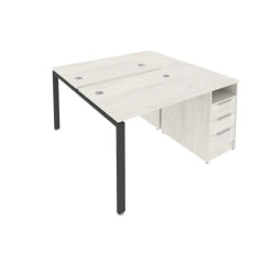 Рабочая станция с опорной тумбой Метал Сйстем Б.РС-СТП-2.1 Наварра/Антрацит / Metal System