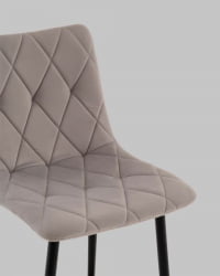 Стул полубарный Одди Диамонд велюр светло-серый / Diamond