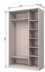 Двустворчатый гардеробный шкаф Хит-24-14-15 Ясень шимо светлый