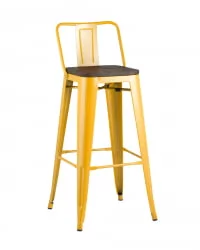 Стул барный Толикс Воод 75.5  со спинкой Желтый / Tolix Wood