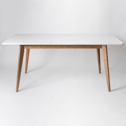 Стол обеденный Пегас Плус 120кс75 Эмаль белая Морилка Орех / Plus 120x75