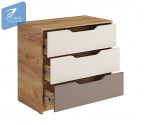 Комод РИCХ КМ-001 Миндаль/Глиняный серый/дуб крафт золотой / RICH