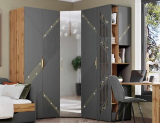 Шкаф угловой с зеркалом (лев/прав) Монако 902.09.1