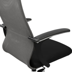 Кресло руководителя БРАБИКС ПРЕМИУМ Ултимате ЕКС-801 хром Черное/серое / BRABIX PREMIUM Ultimate EX-801