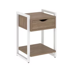 Тумба на регулируемых опорах с ящиком и полкой ЛОФТ ВР.Л-Т1.О Металл белый Дуб Аризона / LOFT VR.L-T1.O