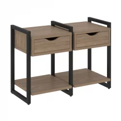 Тумба на регулируемых опорах наборная. Вариант №1 ЛОФТ ВР.Л-ТН-1.О Металл черный Дуб Аризона / LOFT VR.L-TN-1.O