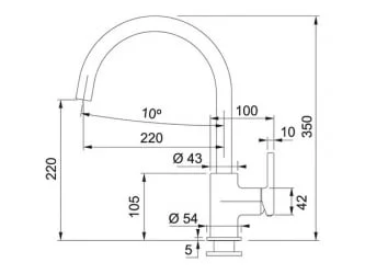 Смеситель Франке Лина КСЛ Черный матовый / Franke Lina XL