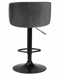 Стул барный ДОБРИН ДЭРCЙ БЛАCК (серый велюр (1922-19)) / DOBRIN DARCY BLACK
