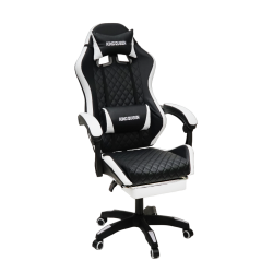 Кресло 892-1 цвет черный/белый с массажем 892-1-блаcк-вхите-масс / 892-1-black-white-mass