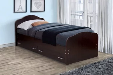 Односпальная кровать с ящиком с ящиками на уголках №1 ЛДСП 800*1900 Венге