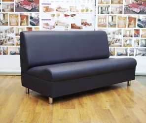 Диван офисный Клерк 3 тройная без подлокотников черный Екотекс 3001 / Ecotex