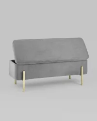Скамья Болейн голд велюр Серый / gold