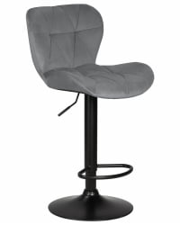 Стул барный ДОБРИН БАРНИ БЛАCК (серый велюр (МДЖ9-75)) / DOBRIN BARNY BLACK (MJ9-75))