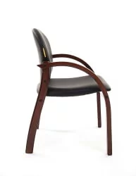 Кресло для посетителя CХАИРМАН 659 Терра (Терра) черный матовый/темный орех / CHAIRMAN (Terra)