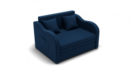 Диван Бали (ЗР) Цвет фасада: Синий; Тип: Прямой; Материал фасада: Металл/Велюр