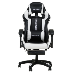 Геймерское кресло 1206 КИНГКУЕЕН цвет черный/белый с массажем 1206-блаcк-вхите-масс / KINGQUEEN 1206-black-white-mass