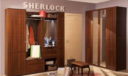 Шкаф для одежды и белья Шерлоcк 71 прав Орех шоколадный / Sherlock