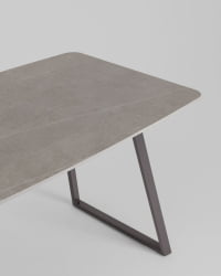 Стол обеденный Вермонт 140*80 см керамика темная ножки серые / Vermont