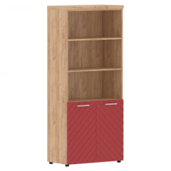 Шкаф с 1 комплектом глухих малых дверей и топом Торр ЛУКС ТЛХC 85.5 Дуб Бофорд Красный / Torr LUX TLHC