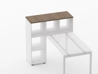 Стеллаж к столу Дека 9.07.11 Дуб Верцаска/Белый / Deka